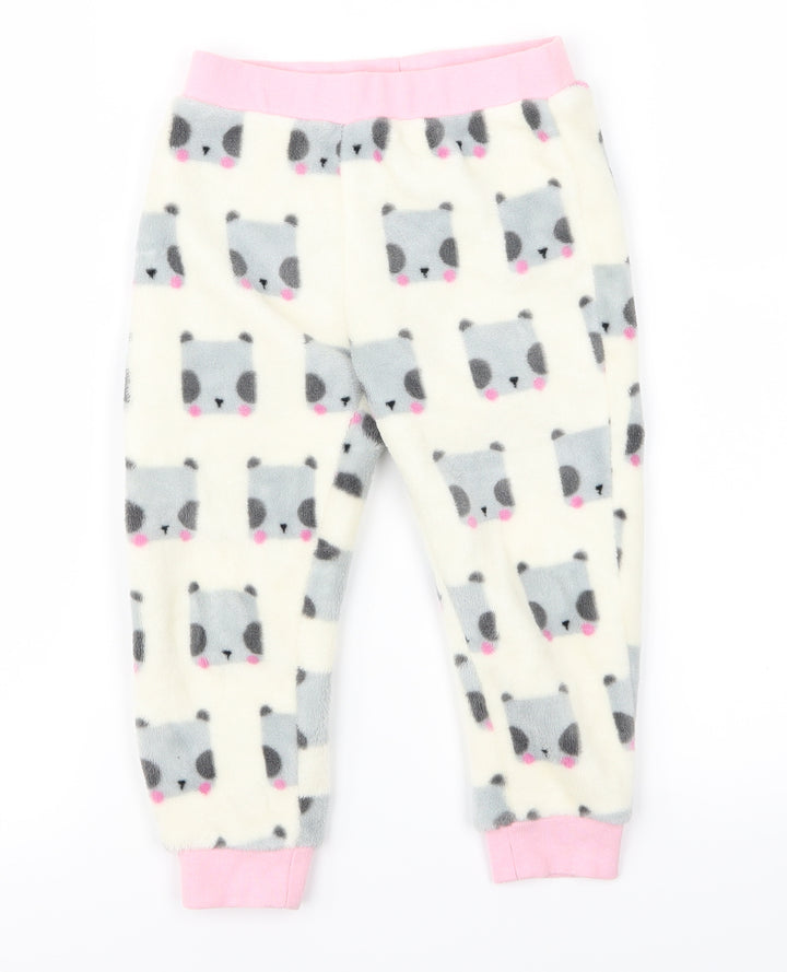 Mini Club Girls White    Lounge Pants Size 2 Years  - bear