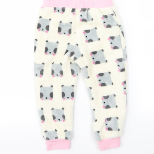 Mini Club Girls White    Lounge Pants Size 2 Years  - bear