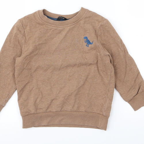 George Boys Brown   Pullover Jumper Size 3 Years  - dinosaur