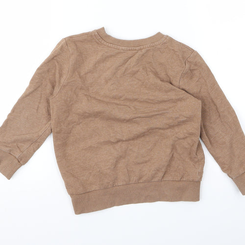 George Boys Brown   Pullover Jumper Size 3 Years  - dinosaur