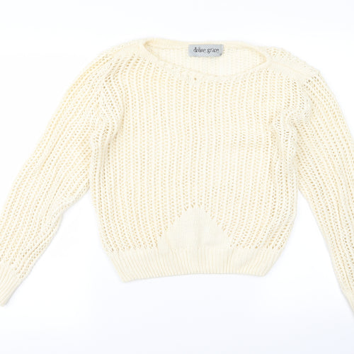divine grace Womens White   Pullover Jumper Size M