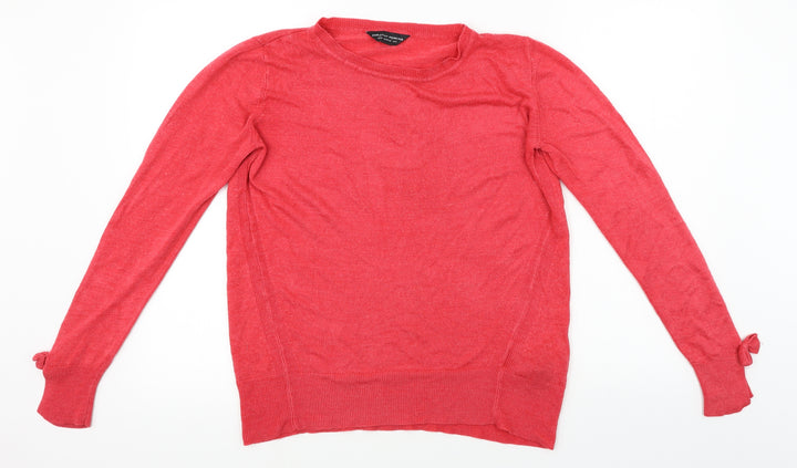 Dorothy Perkins Womens Red Pullover Jumper Size 14 - bows on sleeves