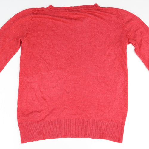 Dorothy Perkins Womens Red   Pullover Jumper Size 14  - bows on sleeves