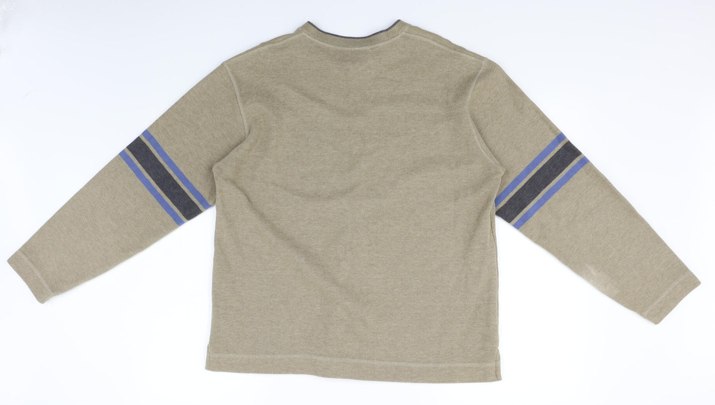 NEXT Mens Grey Striped  Pullover Jumper Size L