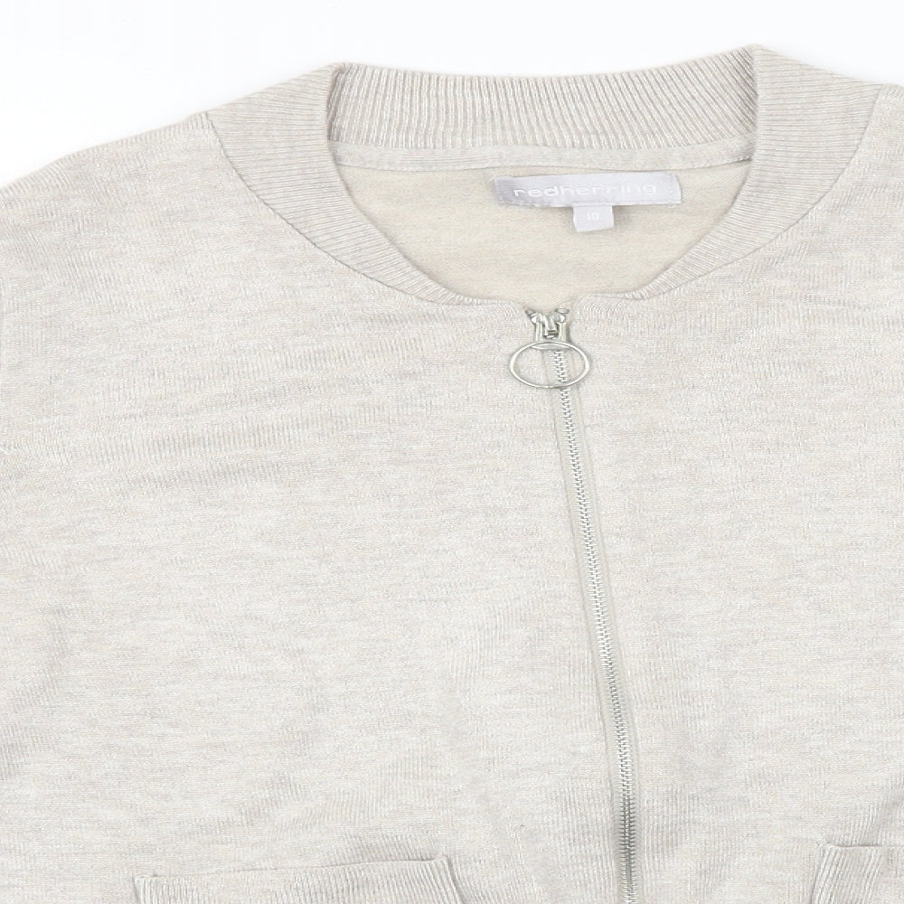 Red Herring Womens Grey   Full Zip Jumper Size 10