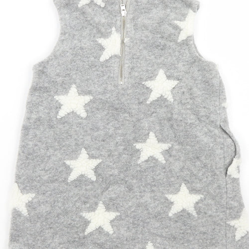 Gap Girls Grey   T-Shirt Dress  Size 3 Years  - STARS
