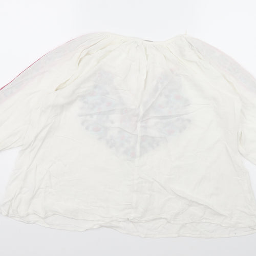 George Womens White Floral  Basic Blouse Size 14
