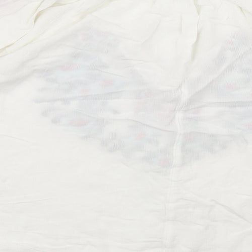 George Womens White Floral  Basic Blouse Size 14