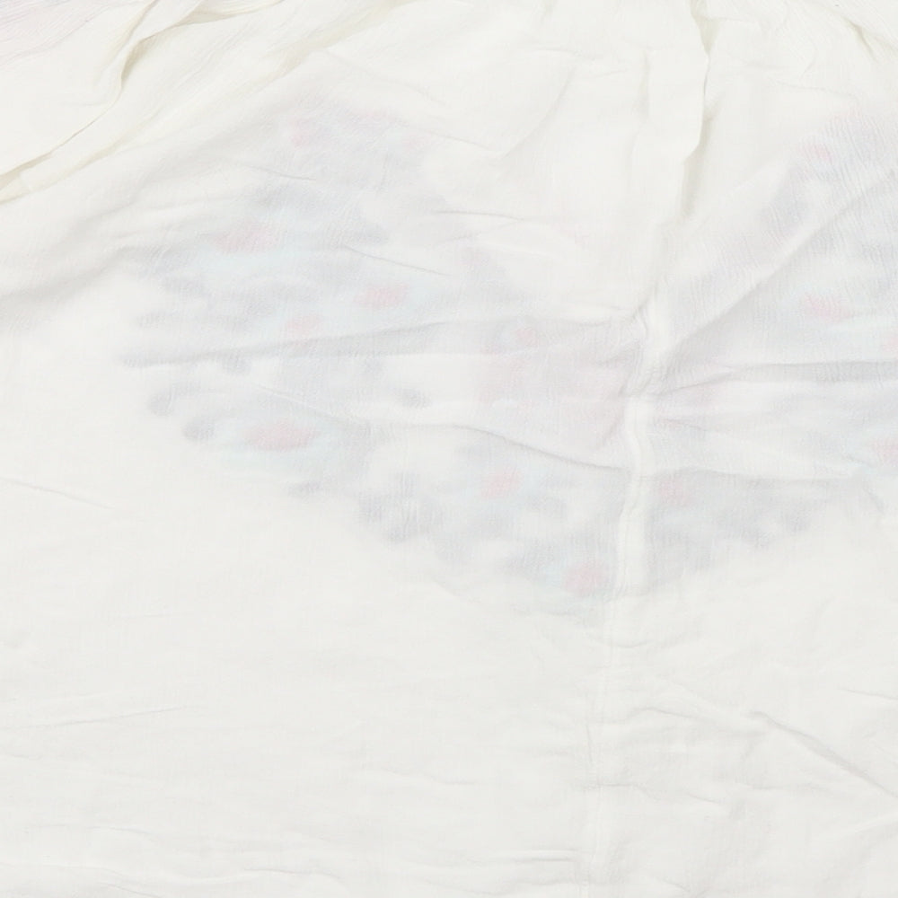 George Womens White Floral  Basic Blouse Size 14
