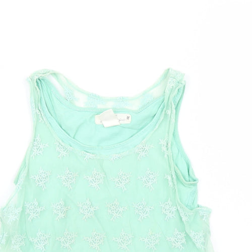 label of graded goods Girls Green Houndstooth  Cropped T-Shirt Size M