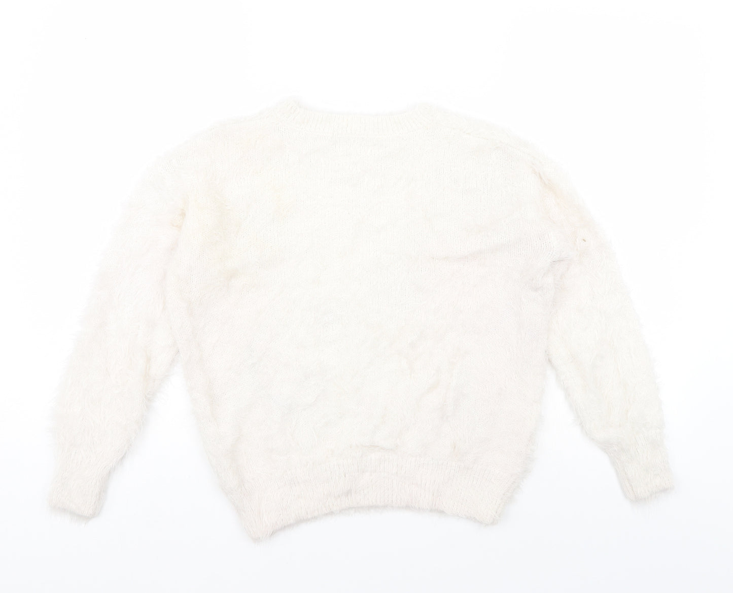 TU Womens White   Pullover Jumper Size 10  - Hearts and Bows