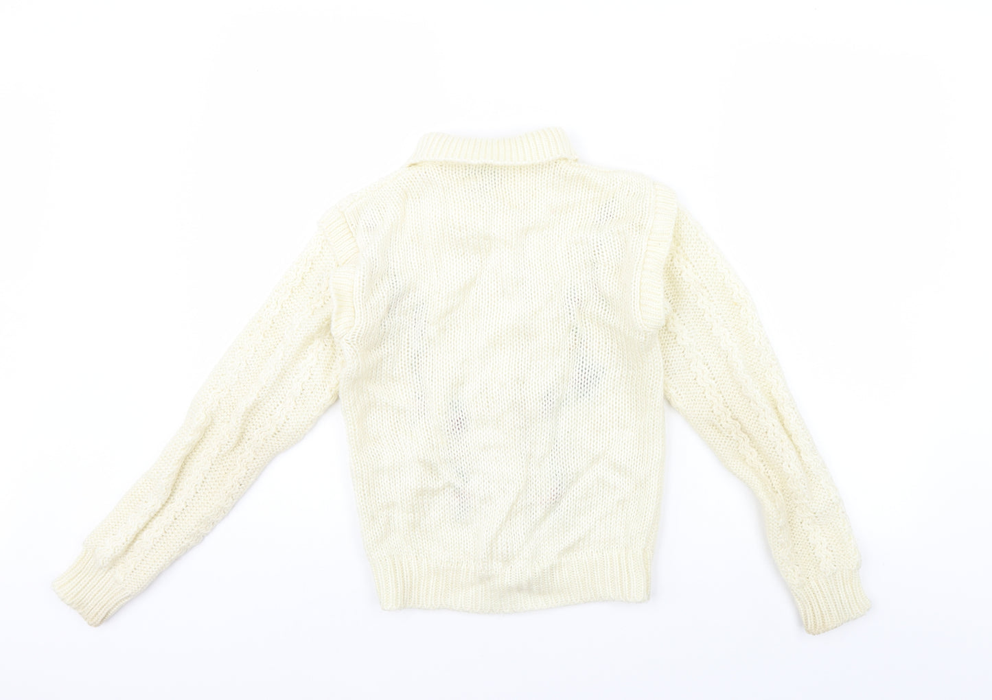 topspin Womens White Floral  Cape Jumper Size L