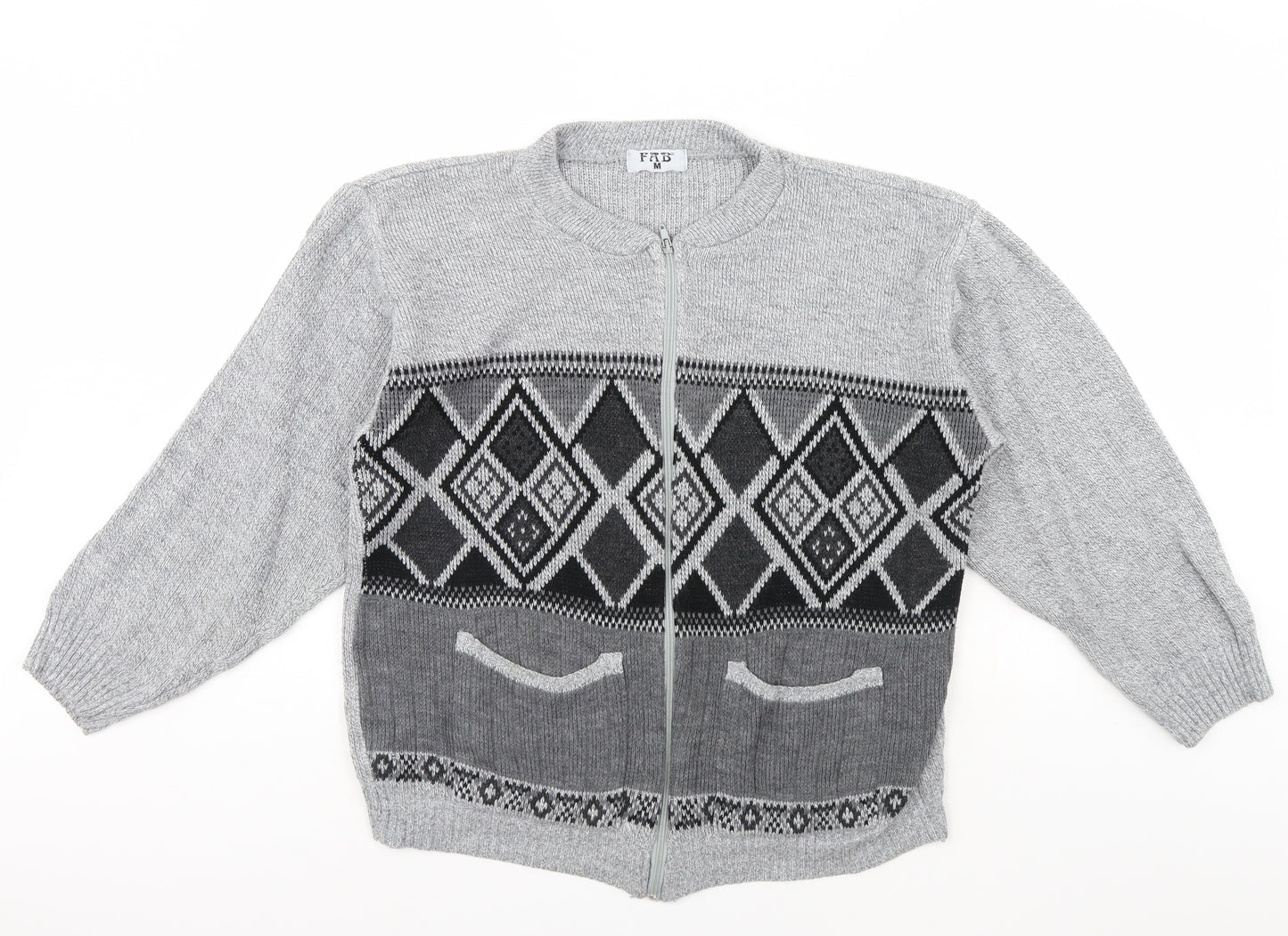 fab Mens Grey   Pullover Jumper Size M
