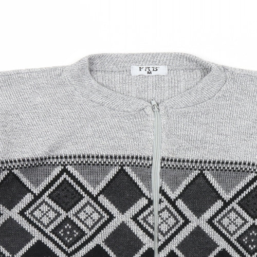 fab Mens Grey   Pullover Jumper Size M