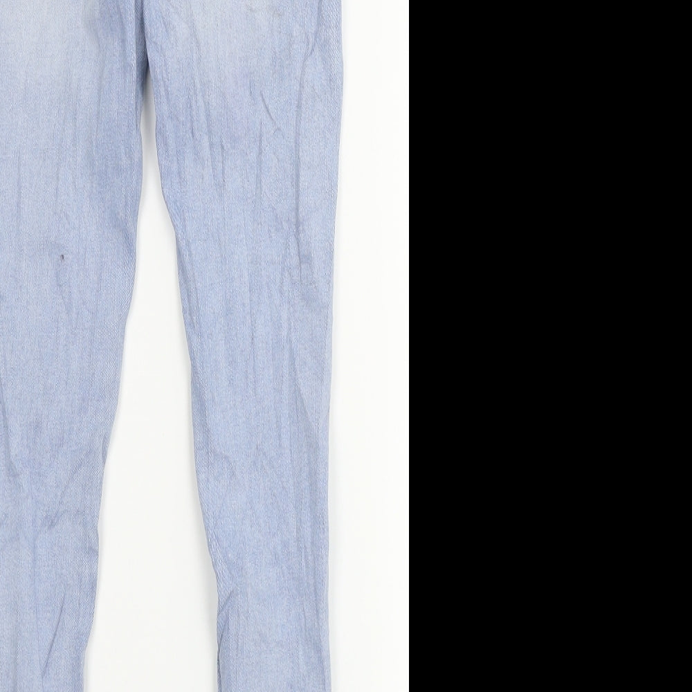 Denim Co. Womens Blue  Denim Straight Jeans Size 8 L27 in