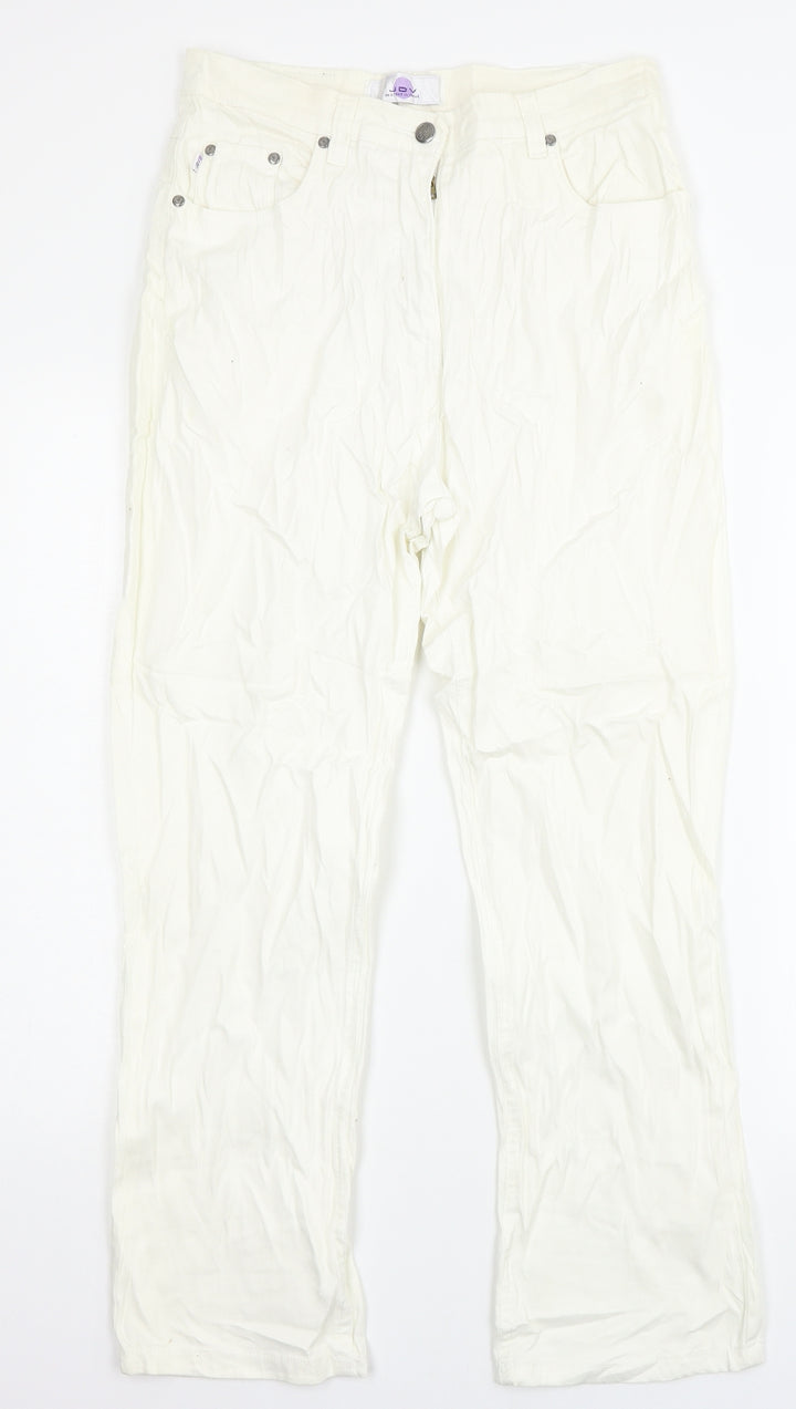 JDV Womens White  Denim Straight Jeans Size 14 L26 in