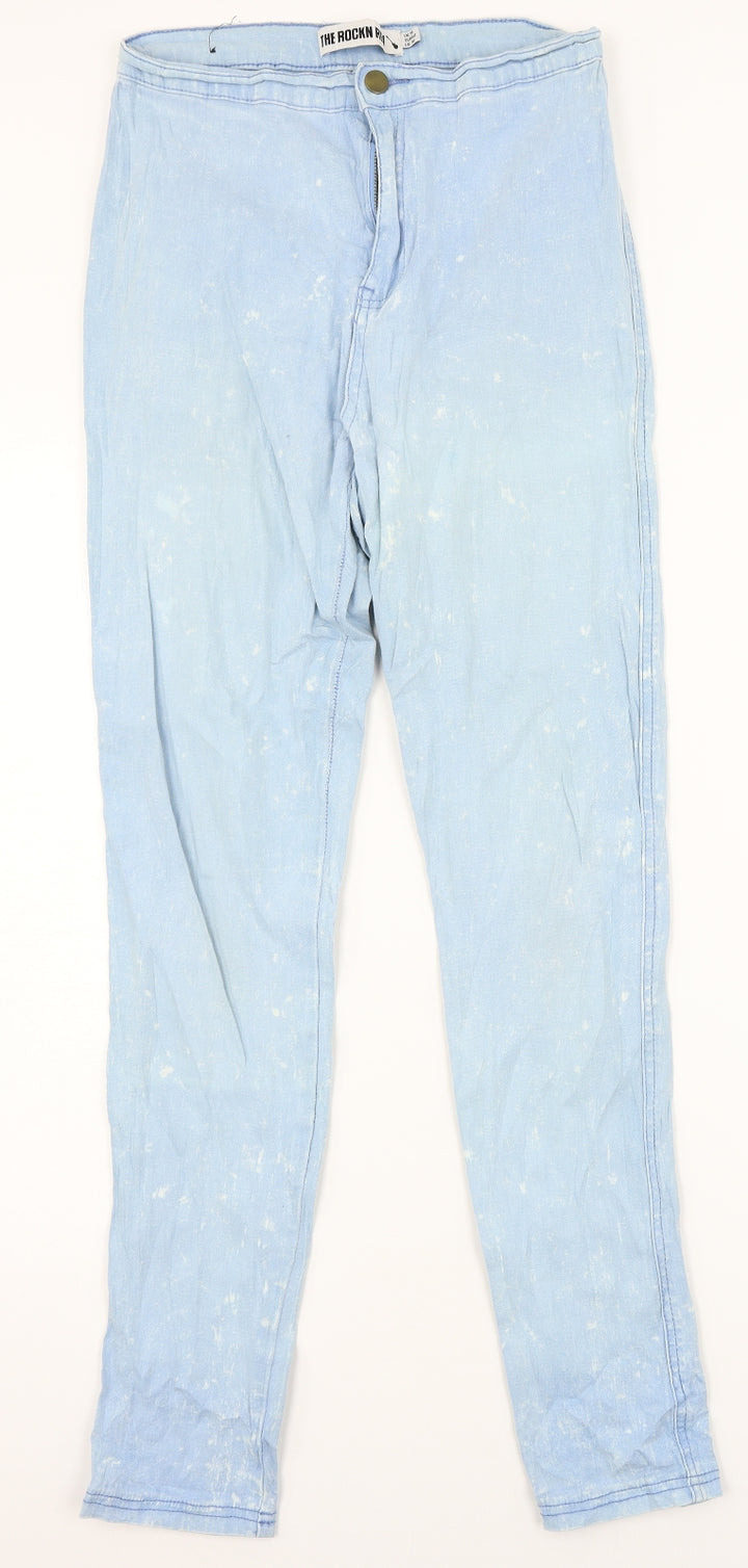 The Rockn Rev Womens Blue  Denim Skinny Jeans Size 14 L29 in
