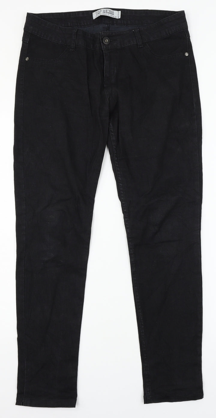 TRF Denim Womens Black  Denim Straight Jeans Size 12 L28 in
