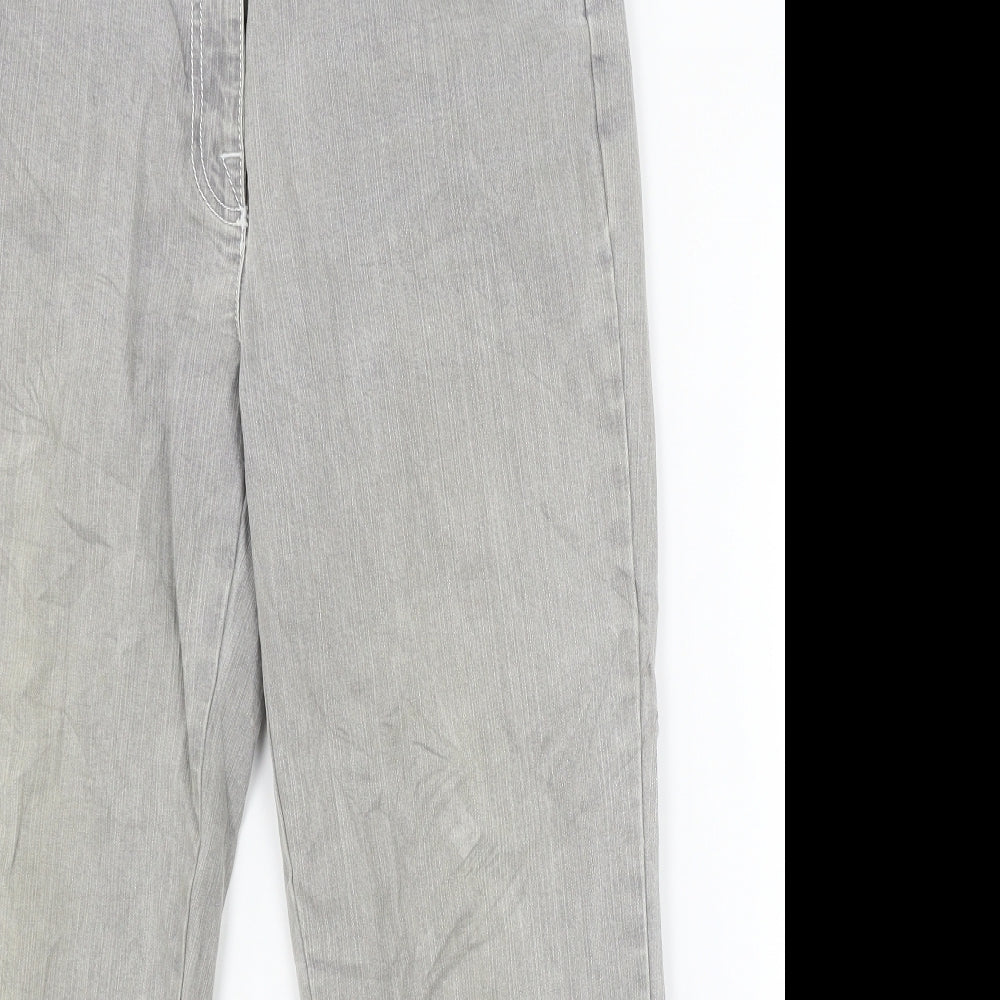 Preworn Womens Grey  Denim Straight Jeans Size 12 L23 in