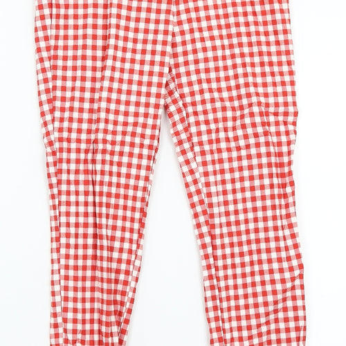 Astradivarius Womens Red Check  Trousers  Size 6 L26 in