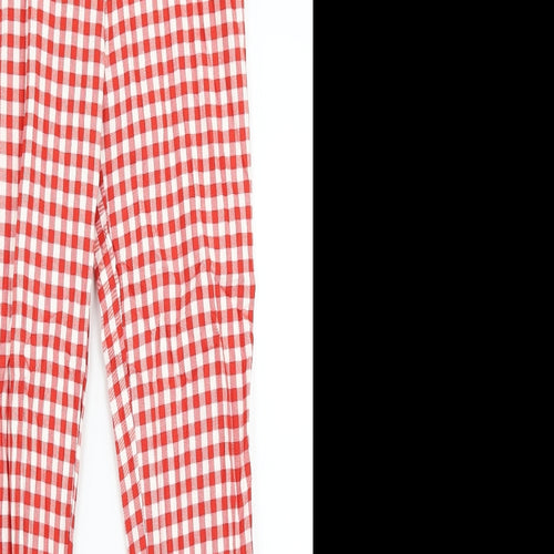 Astradivarius Womens Red Check  Trousers  Size 6 L26 in