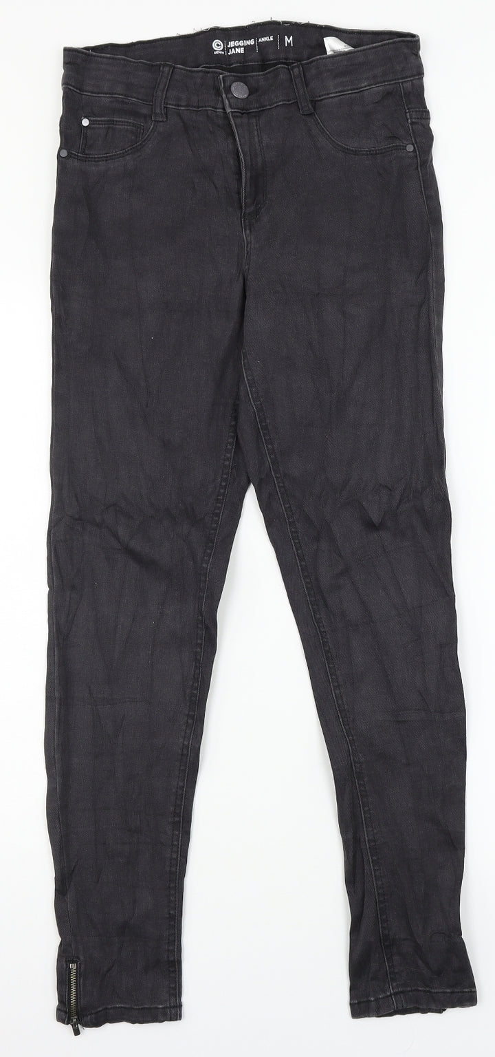 Jane Womens Black Denim Jegging Jeans Size M L28 in - Fake pockets