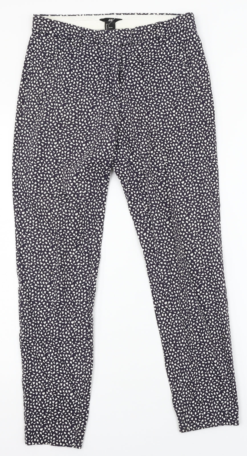 H&M Womens Blue Floral  Trousers  Size 6 L26 in