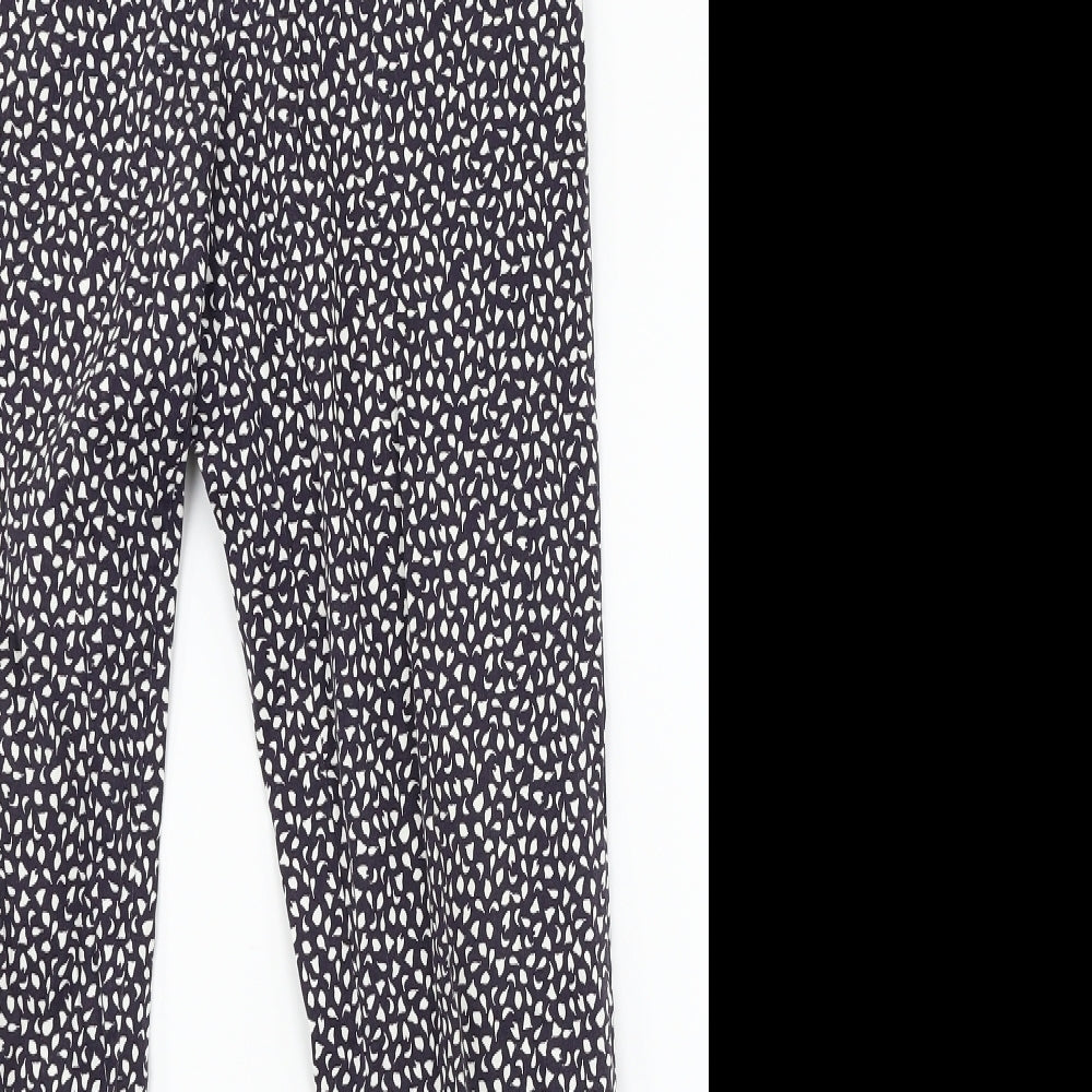 H&M Womens Blue Floral  Trousers  Size 6 L26 in