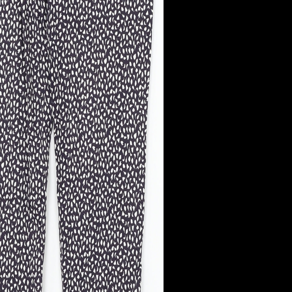 H&M Womens Blue Floral  Trousers  Size 6 L26 in