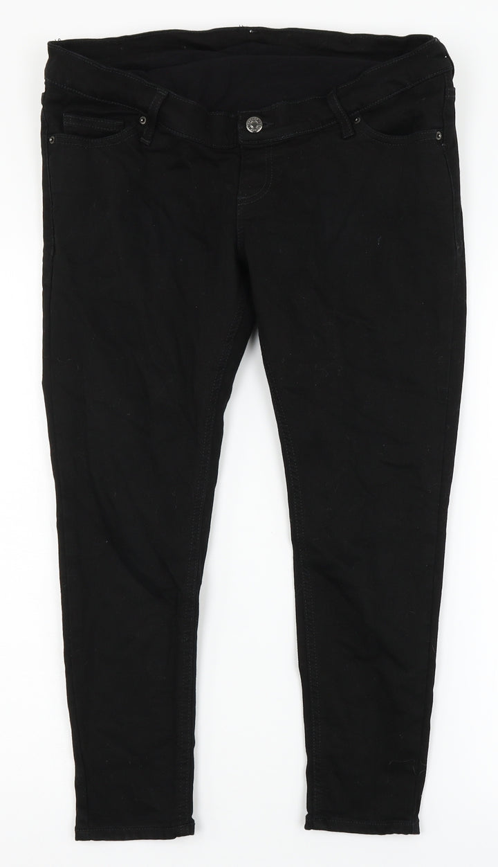 Topshop Womens Black  Denim Straight Jeans Size 30 in L23 in