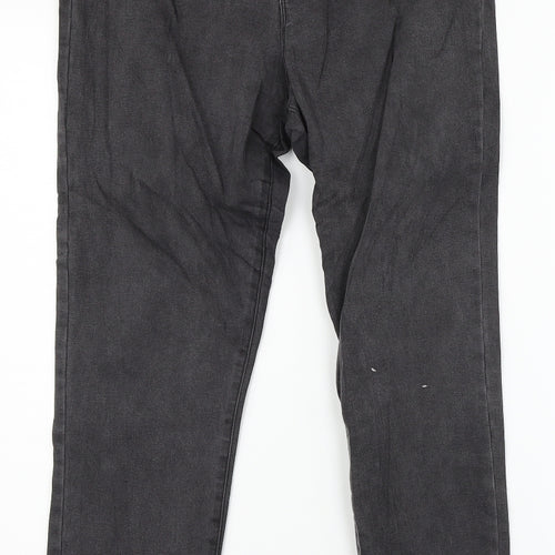 Denim Co. Womens Black  Denim Straight Jeans Size 16 L27 in