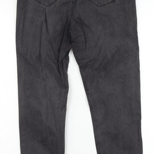 Denim Co. Womens Black  Denim Straight Jeans Size 16 L27 in
