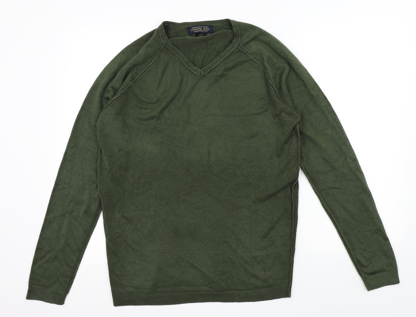 Twisted Soul Mens Green   Pullover Jumper Size L
