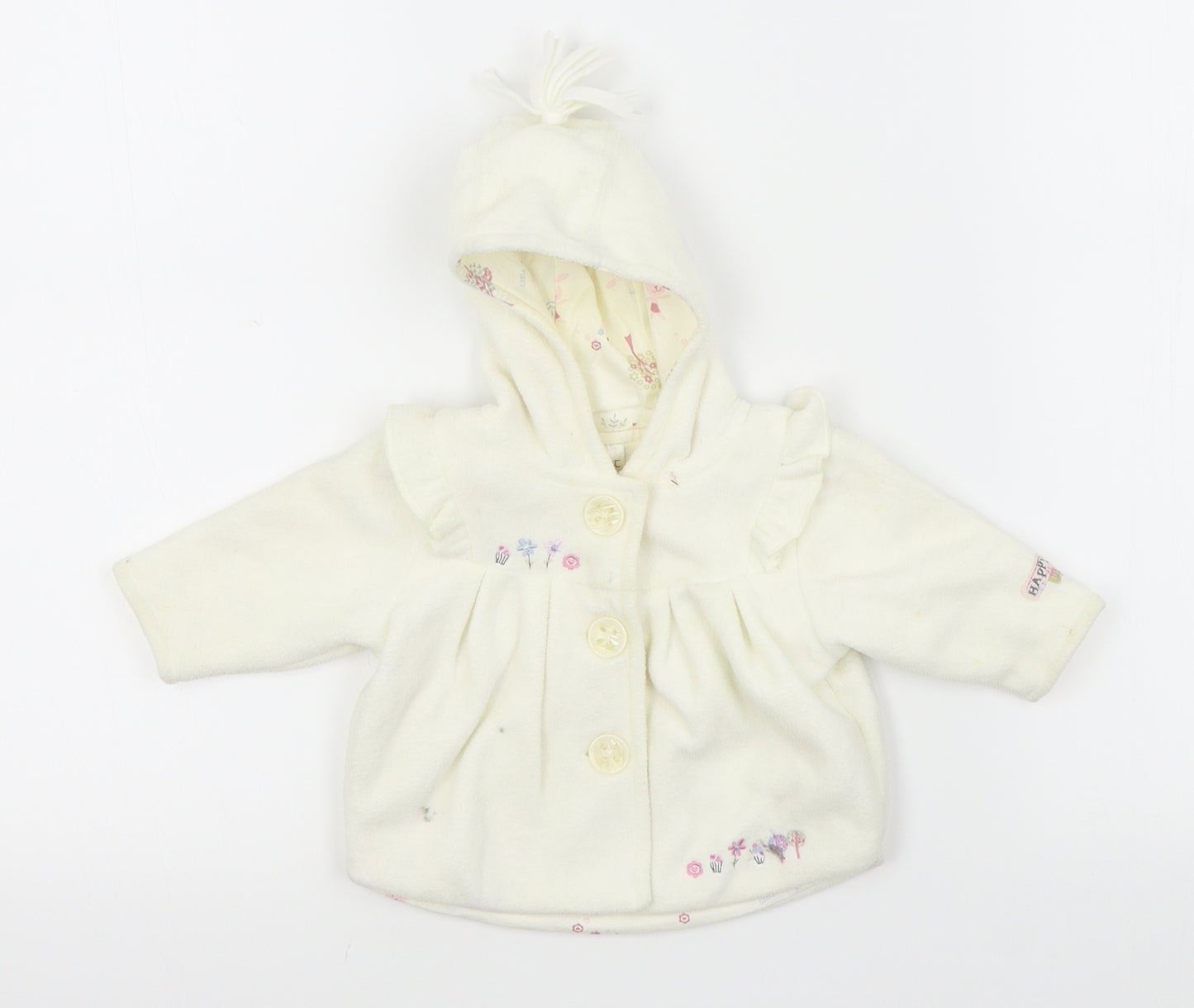 NEXT Girls White   Overcoat Coatigan Size 0-3 Months