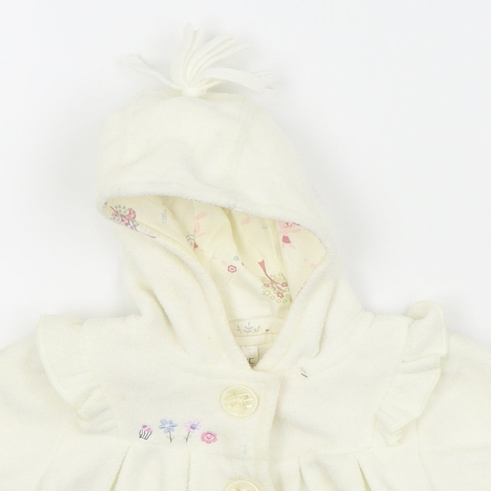NEXT Girls White   Overcoat Coatigan Size 0-3 Months