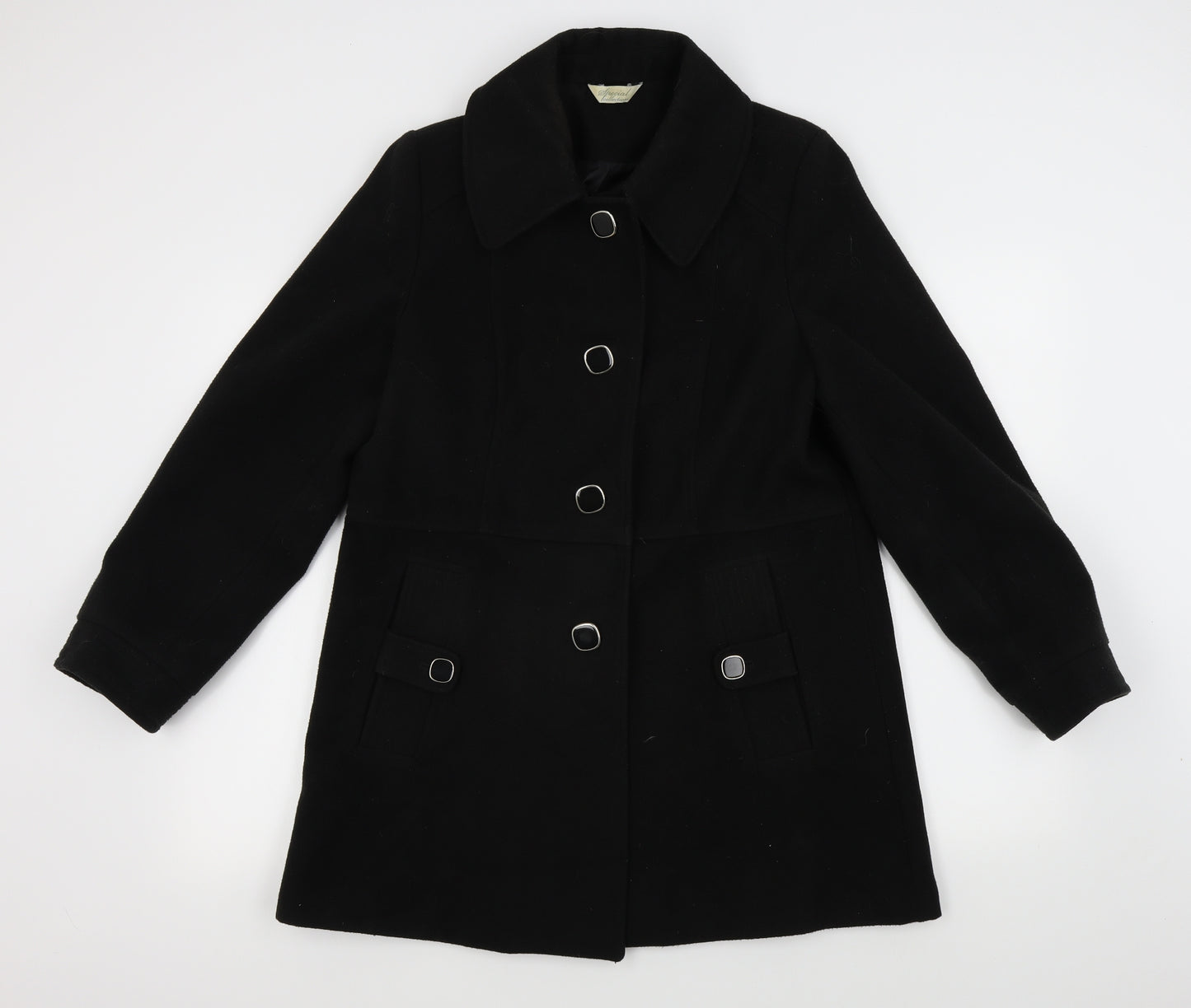 Special Collection Womens Black   Overcoat Coat Size 14