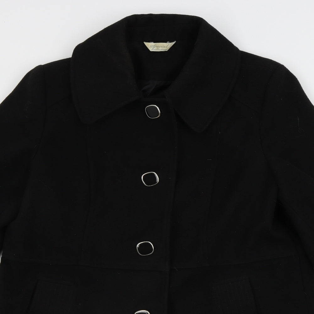 Special Collection Womens Black   Overcoat Coat Size 14