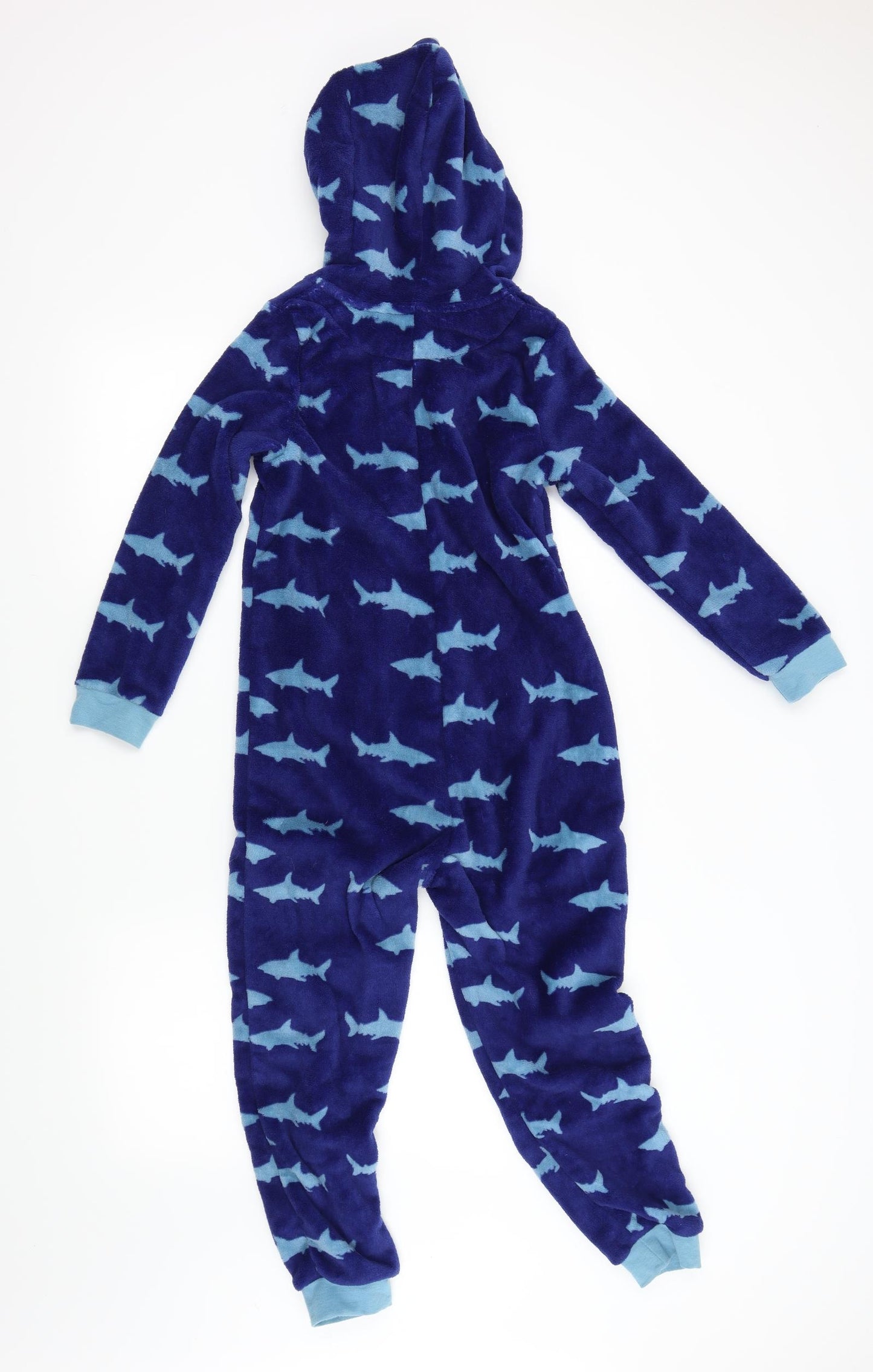 John Lewis Boys Blue Solid   Bodysuit Size 9 Years  - Shark print