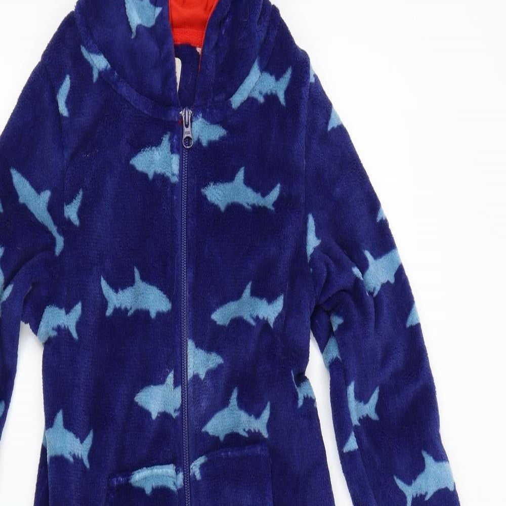 John Lewis Boys Blue Solid   Bodysuit Size 9 Years  - Shark print