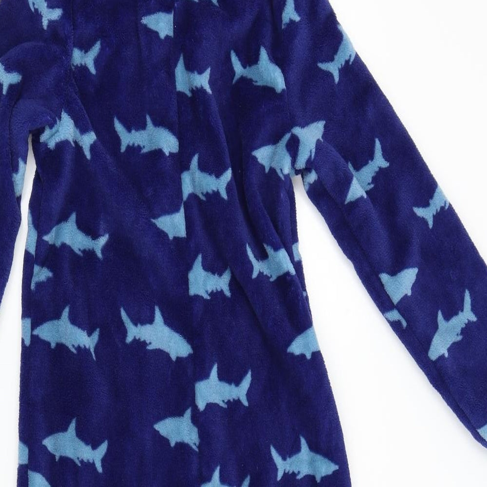 John Lewis Boys Blue Solid   Bodysuit Size 9 Years  - Shark print