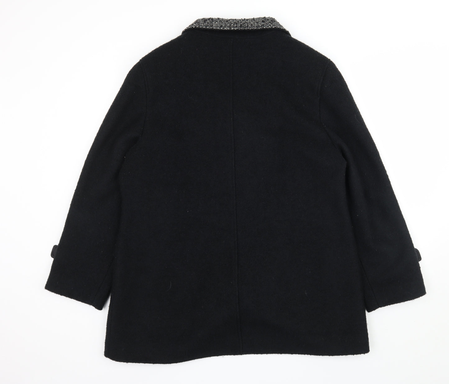Eastex Womens Black  Fleece Overcoat Coat Size 16