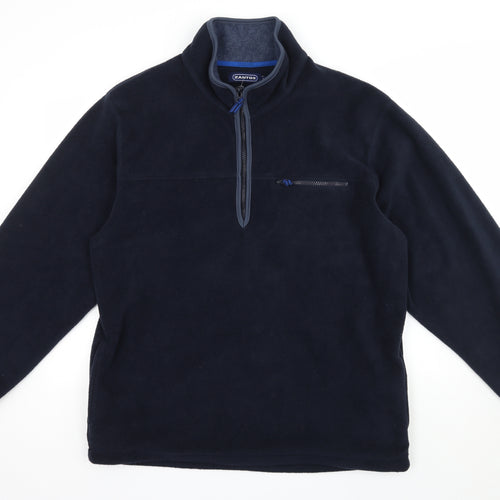 Zantos Mens Black  Fleece Pullover Sweatshirt Size L