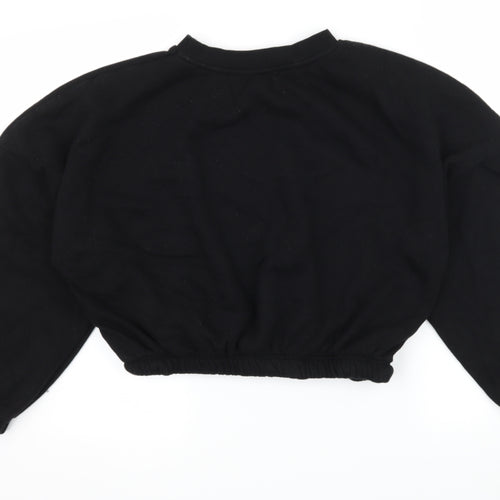 Primark Womens Black  Jersey Pullover Sweatshirt Size 10  - Cropped