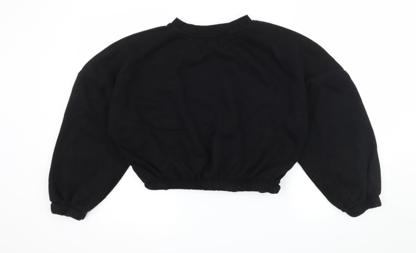 Primark Womens Black  Jersey Pullover Sweatshirt Size 10  - Cropped