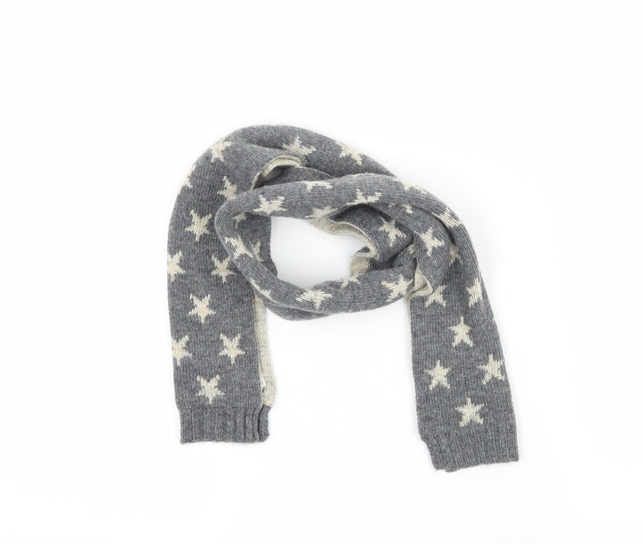 M&S Girls Grey Geometric Knit Scarf Scarves & Wraps One Size