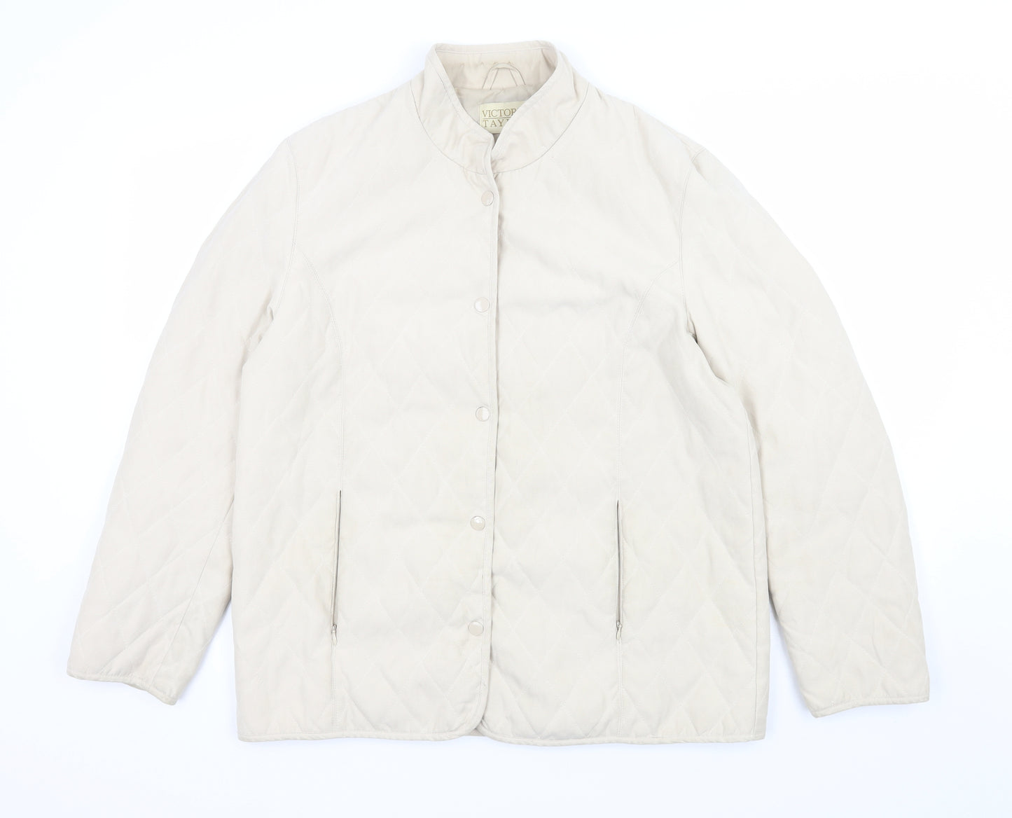 Victoria Taylor Womens Beige   Quilted Jacket Size 12