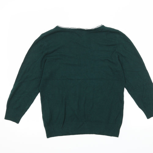 Per Una Girls Green  Knit Pullover Jumper Size 14 Years