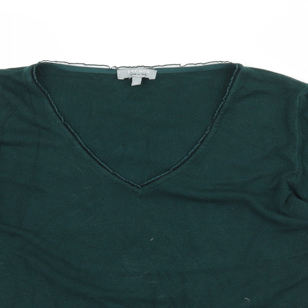 Per Una Girls Green  Knit Pullover Jumper Size 14 Years