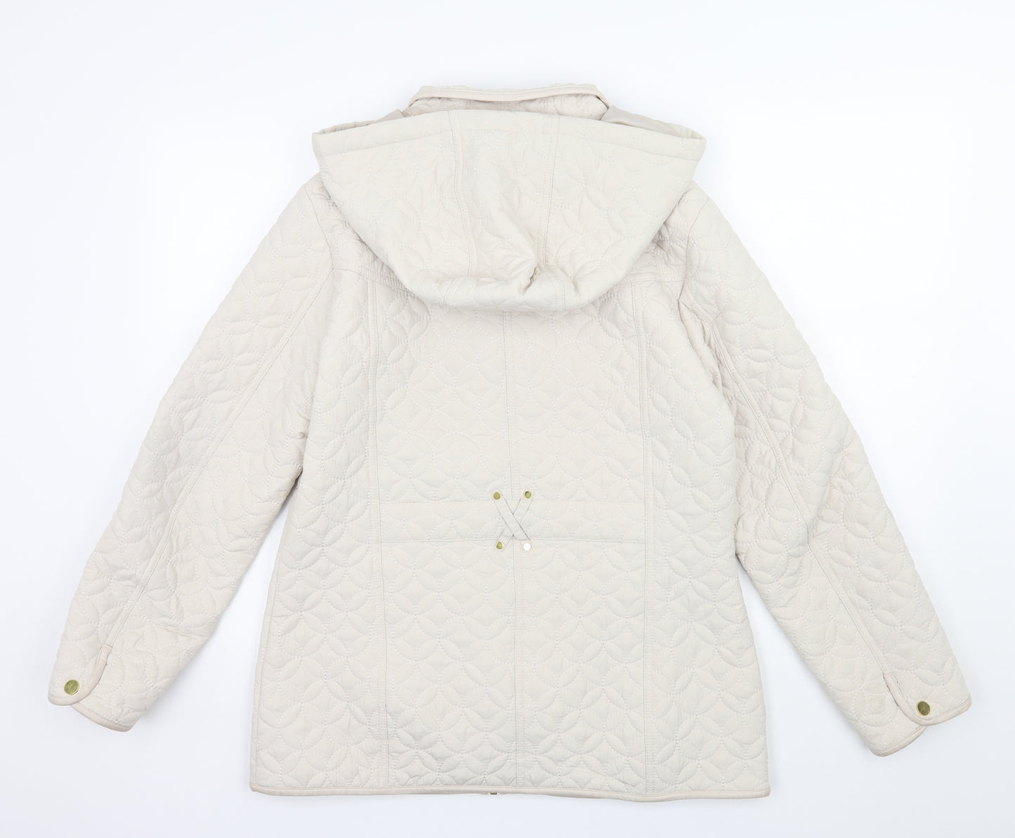 ISLE Womens Ivory   Quilted Coat Size 12