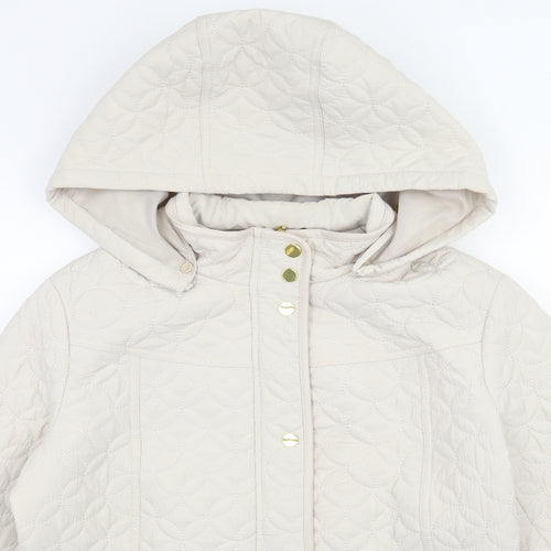 ISLE Womens Ivory   Quilted Coat Size 12
